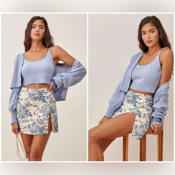 Reformation Margot Skirt in Pompadour, size 2, brand new, never worn. - Picture 5 of 12